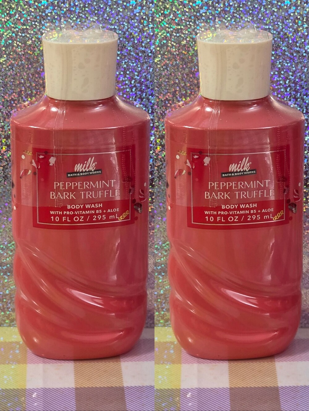 Bath & Body Works Milk Bar Peppermint Bark Truffle Body Wash Set of 2 NEW RARE